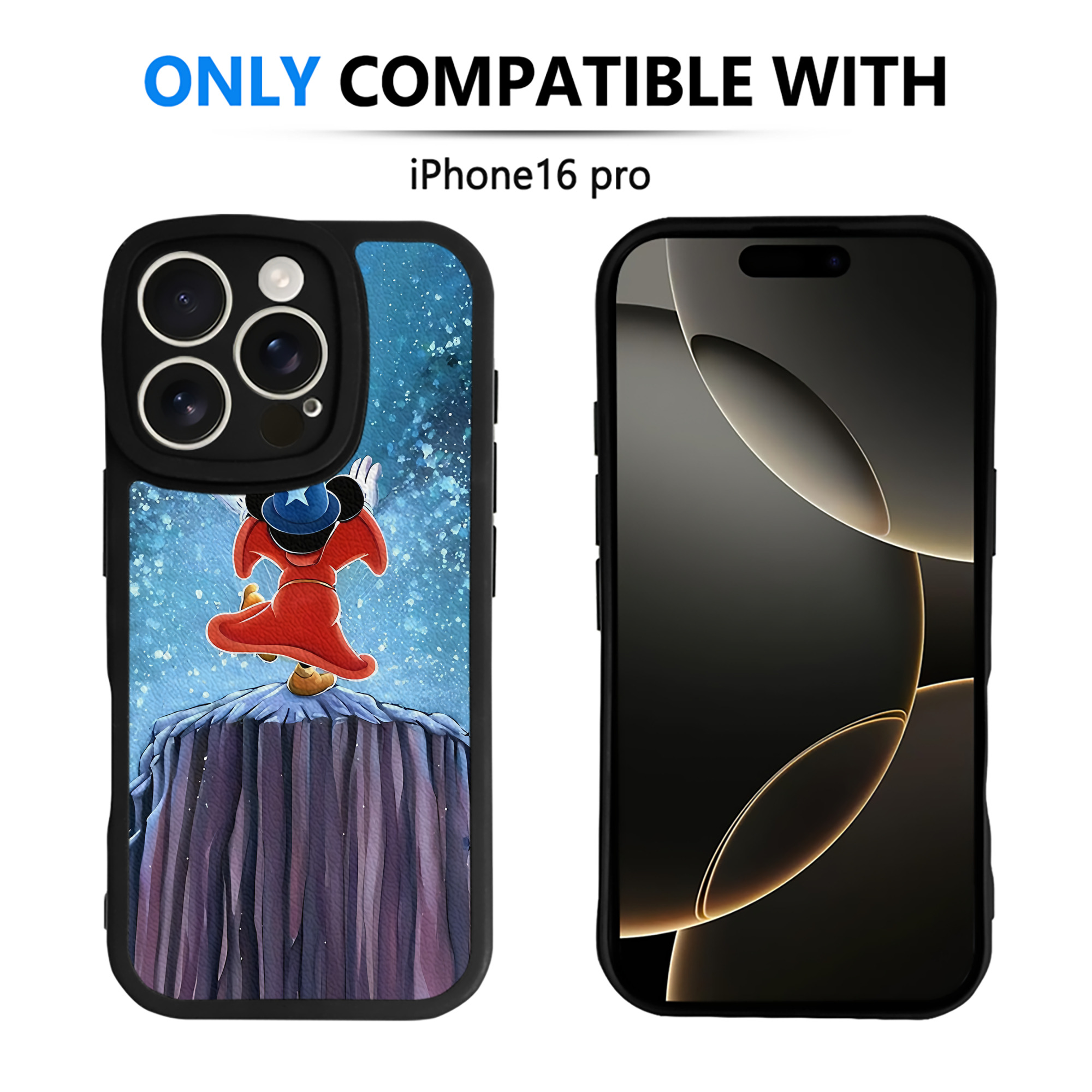 （画像用） ミッキーマウス Mickey Mouse 【iPhone 16シリーズ対応】シリコンスマホケース（レザー調） 材質：シリコン